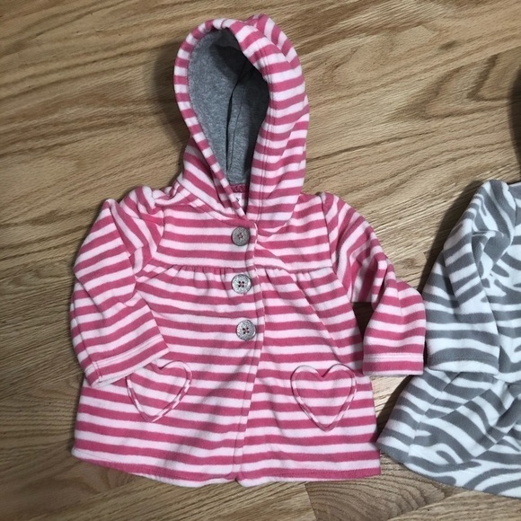 Carter’s Fleece Sweatshirt Bundle 6 months Pink Gray Pink Girls Baby - Picture 2 of 6